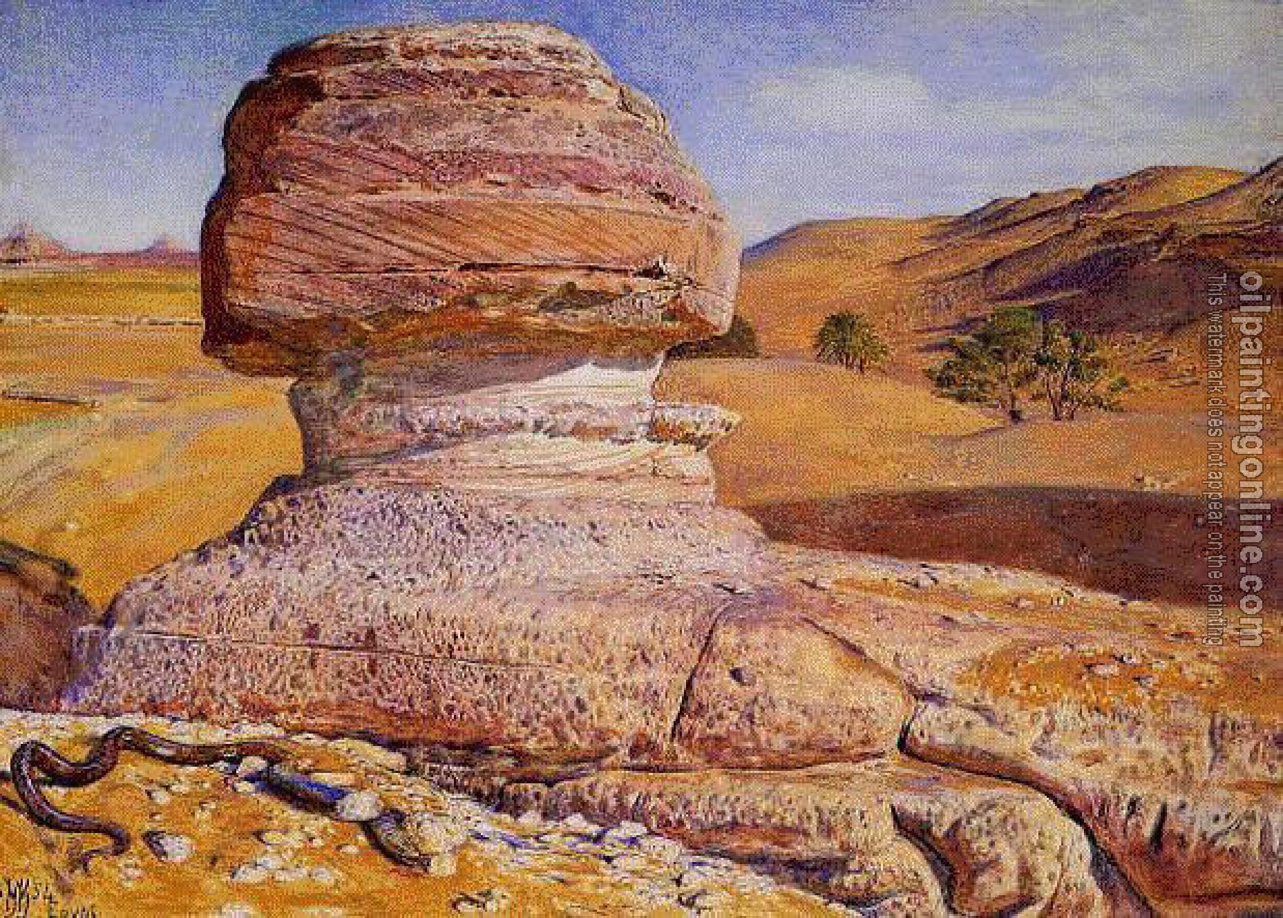 Hunt, William Holman - The Sphinx Gizeh Looking towards the Pyramids of Sakhara